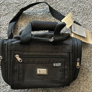 Black mini duffle bag